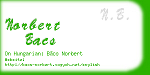 norbert bacs business card